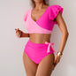 Bikini Split Swimsuit Women High Waist Swimming Trunks Bikini Swimsuit S Pink
