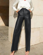 Faux Leather Pants S Black 