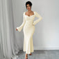 High Cold Adult Lady like Woman Wind Dress High Grade Ankle Feeling Dress S Apricot