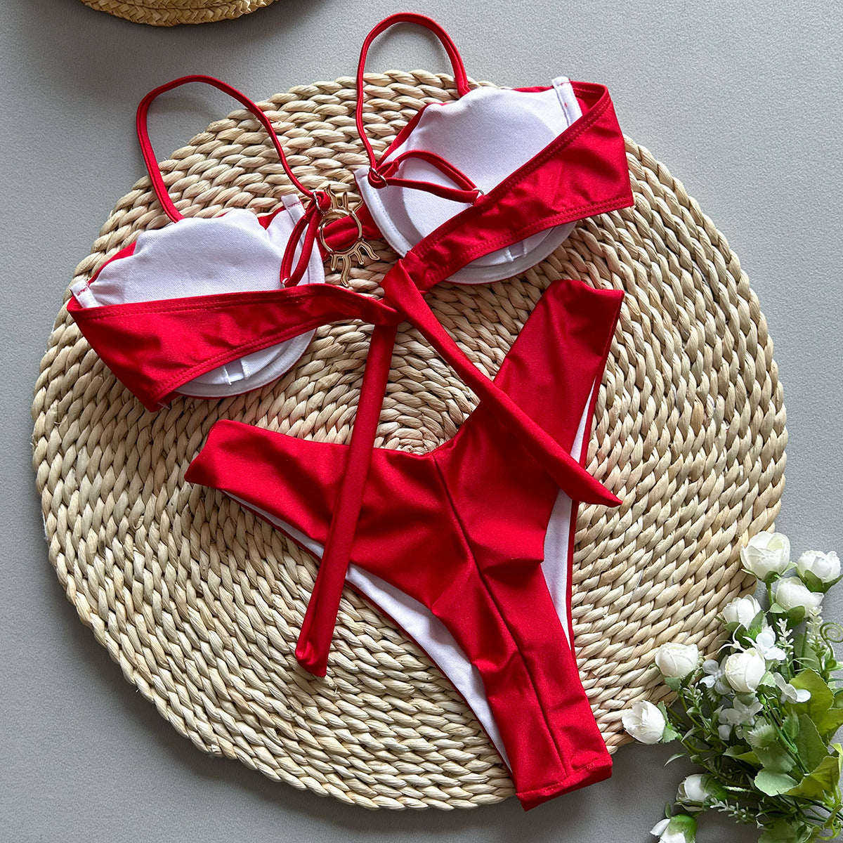 Bikini Sexy Bikini Solid Color Push up Split Women Swimsuit Swimsuit Women