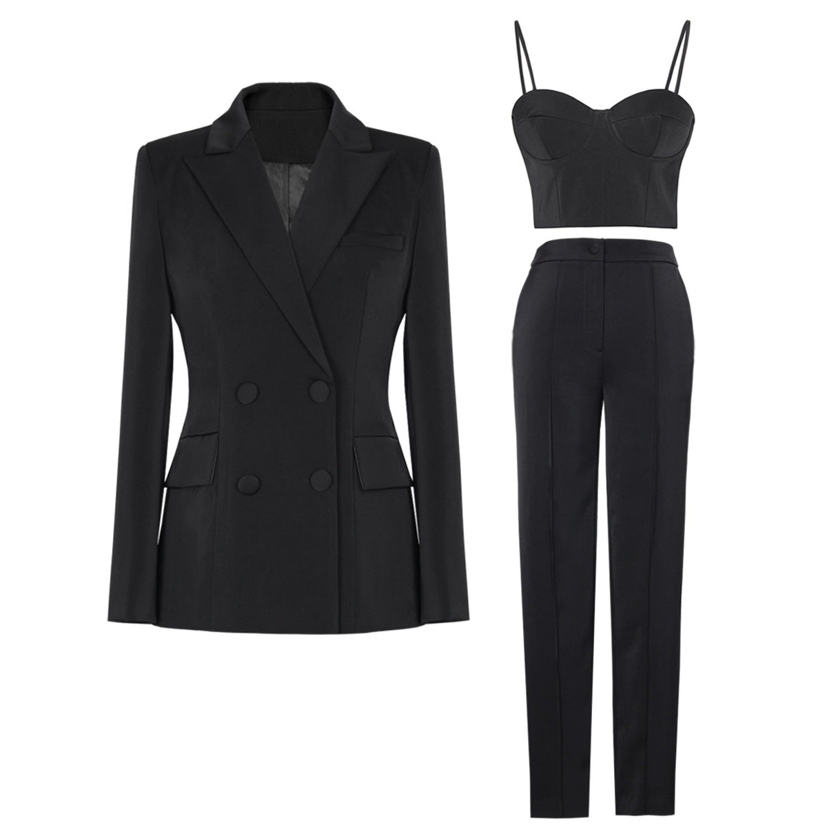 Three-Piece Blazer Set For Women S Black