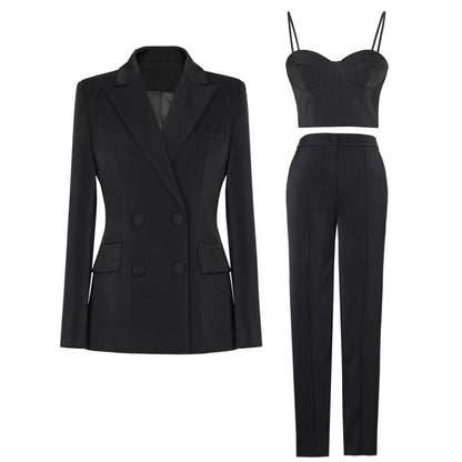 Three-Piece Blazer Set For Women S Black