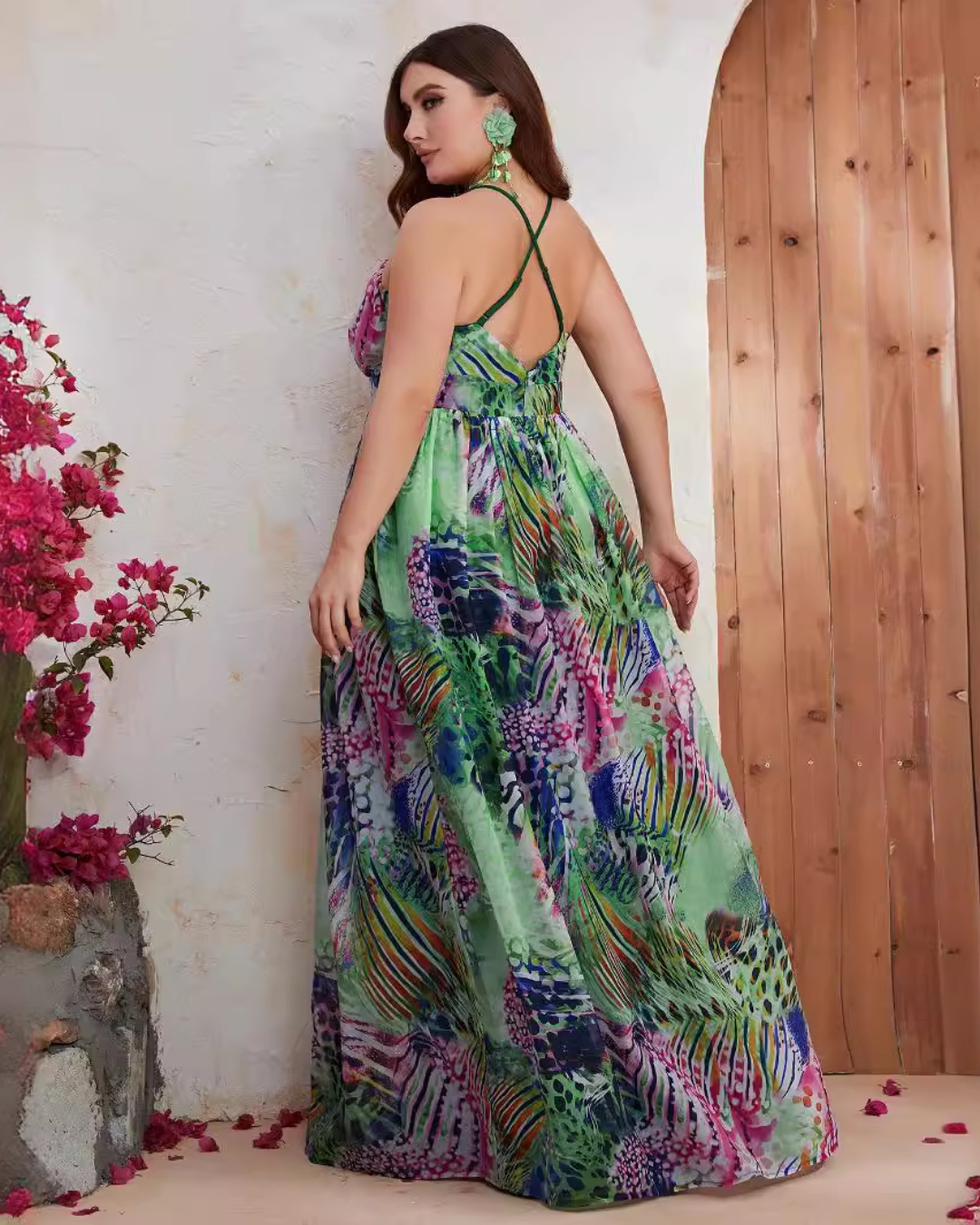 Plus Size Chiffon Sleeveless Maxi Dress   