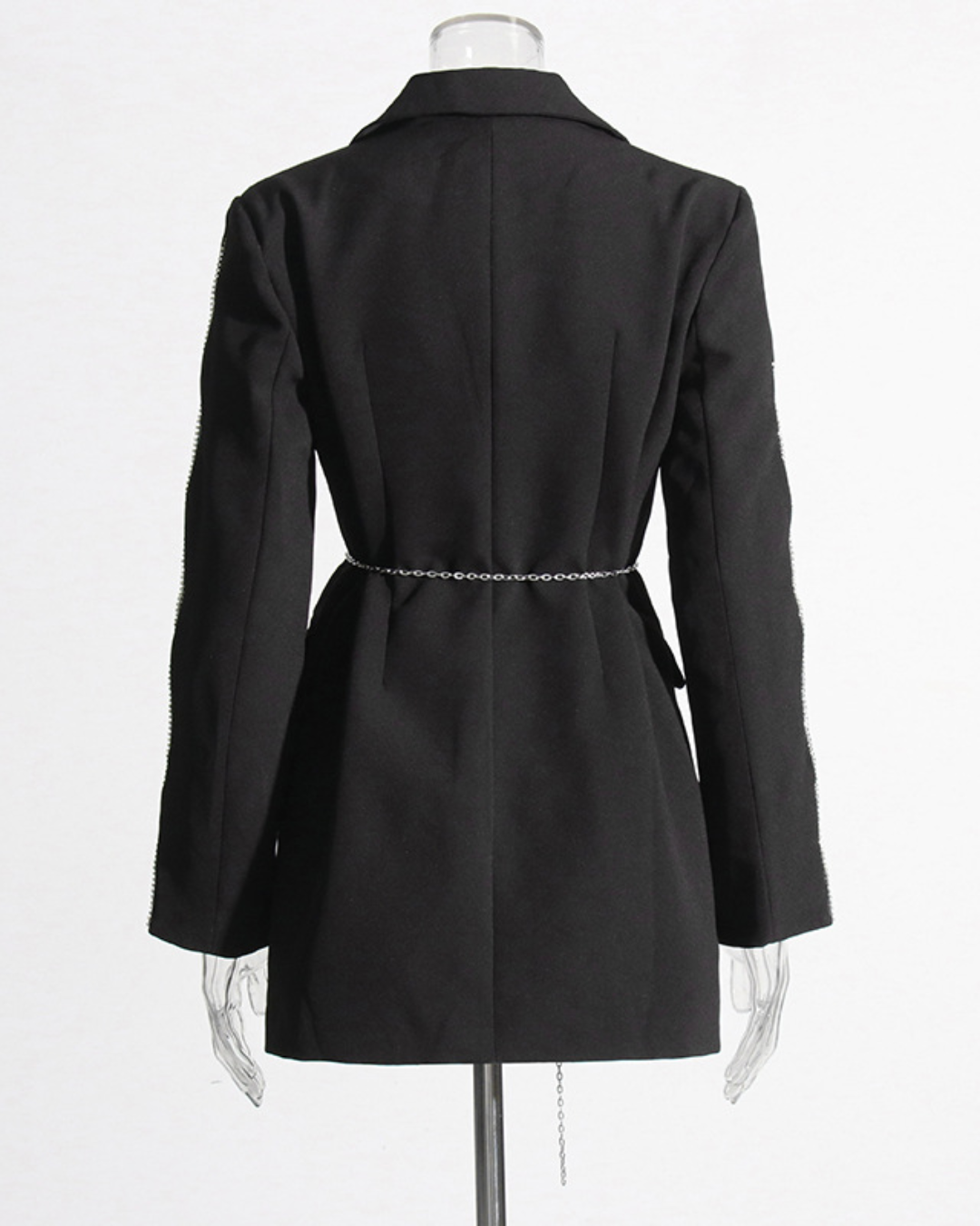 Chain Decoration Tight Waist Blazer   