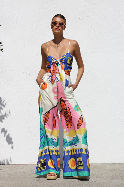 Knotted Straps Wide-Leg Jumpsuit S Multi