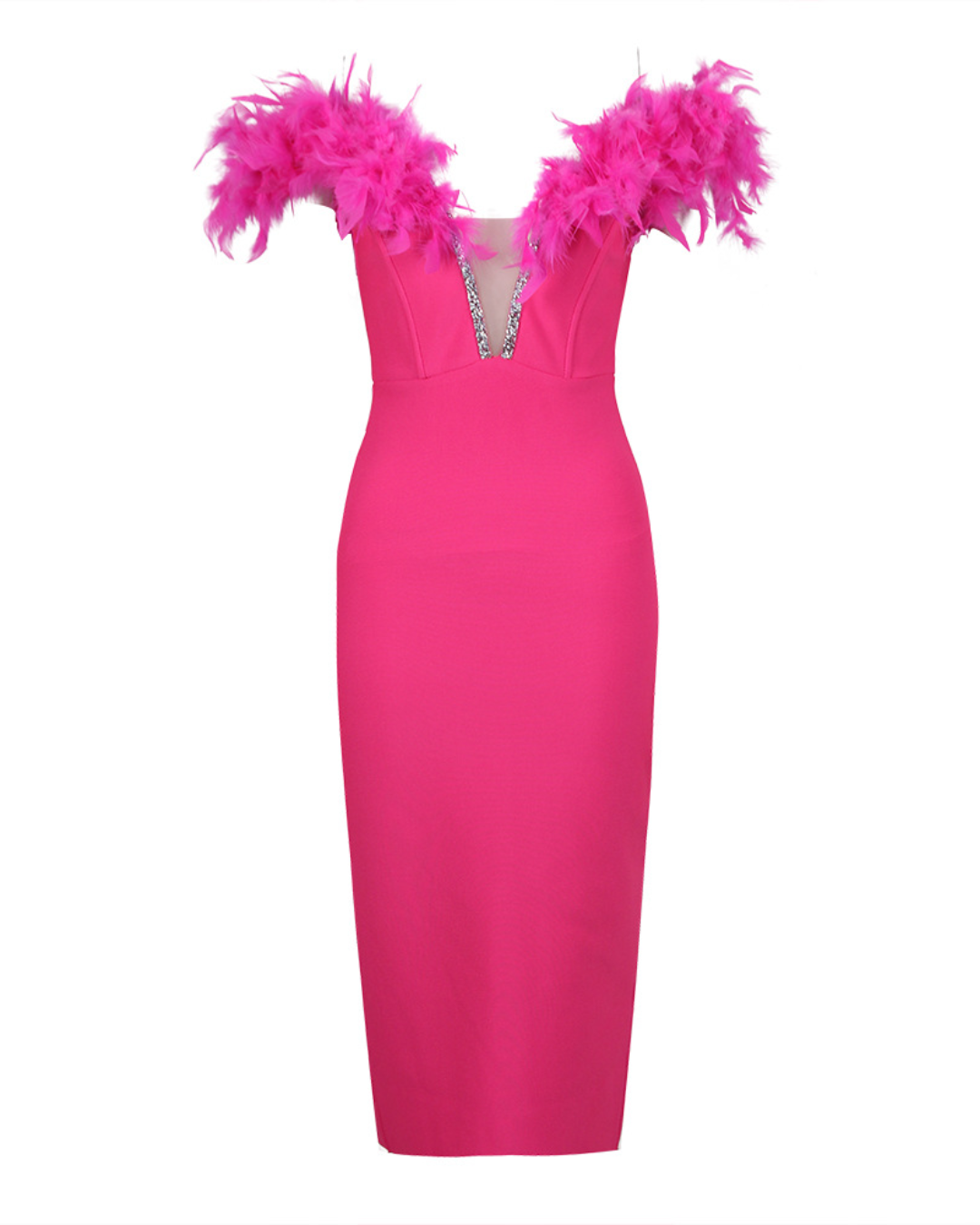 Feather Bandage Sleeveless Dress   
