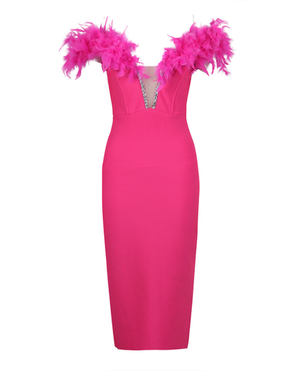 Feather Bandage Sleeveless Dress   