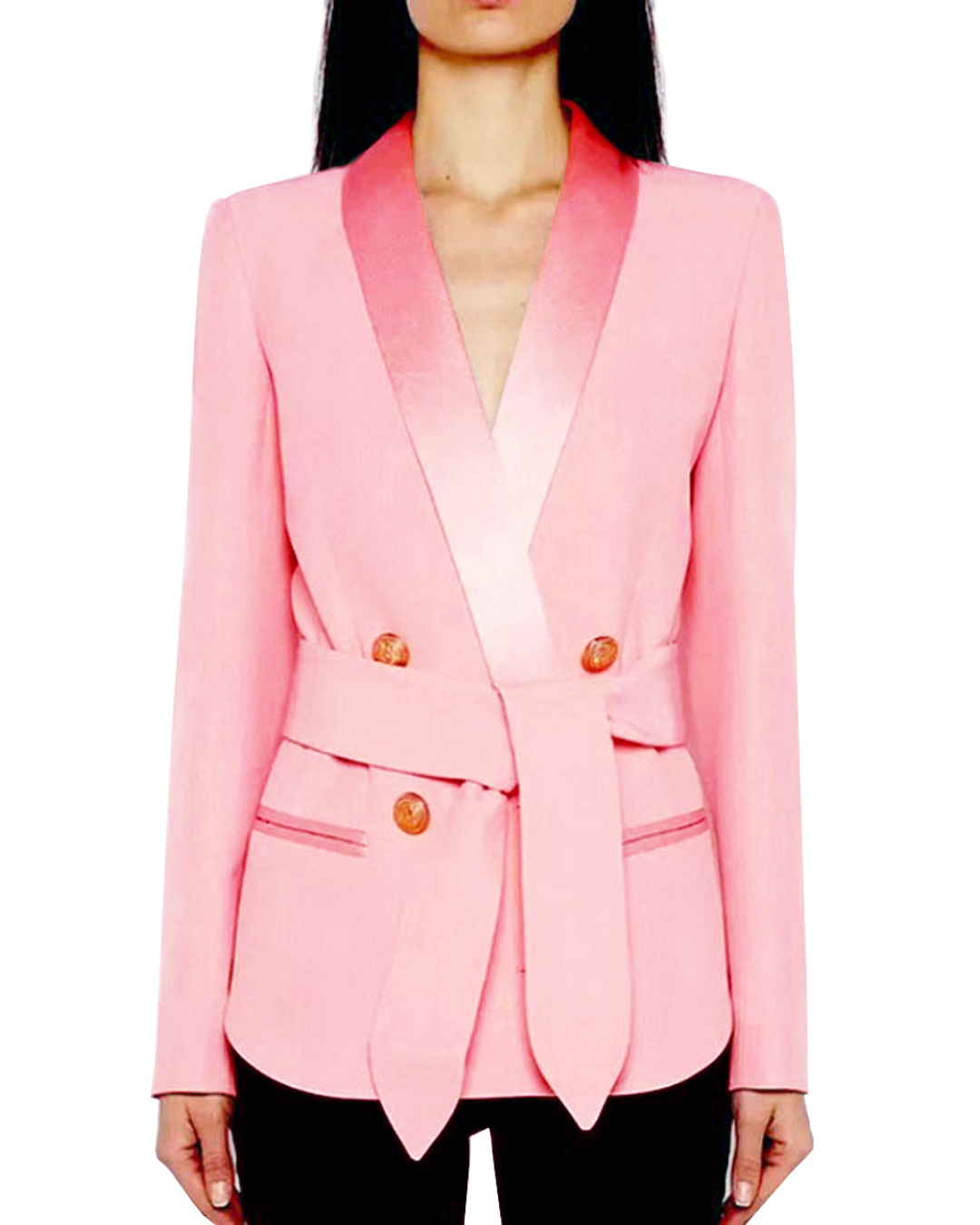 Metal Buckle Double Breasted Blazer   