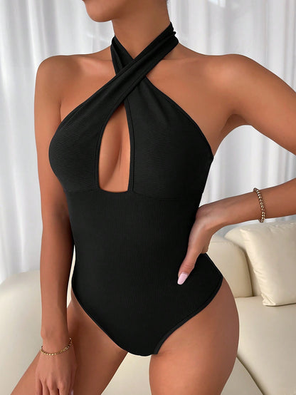 Sexy Backless Halter bodysuit