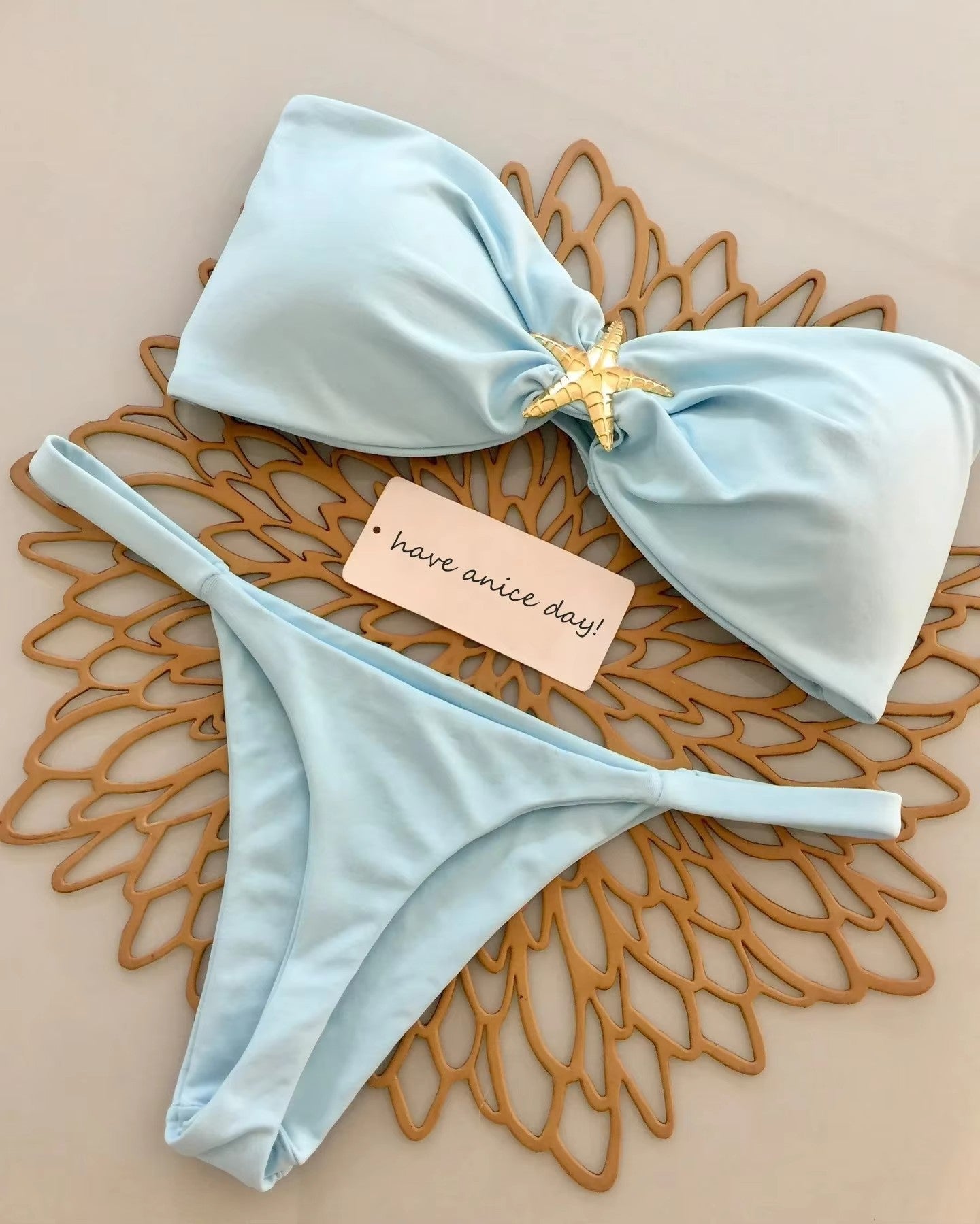 Bikini Sexy Bikini Solid Color Tube Top Split Women Swimsuit Swimsuit Women