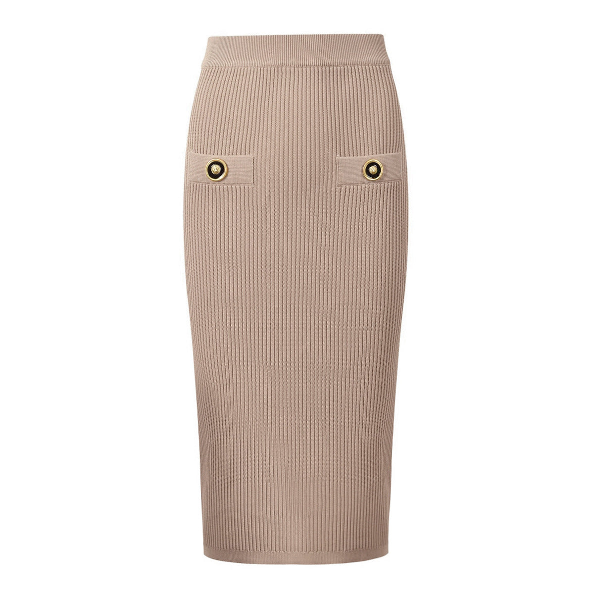 Knitted Cardigan and Skirt Set S Khaki Skirt