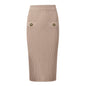 Knitted Cardigan and Skirt Set S Khaki Skirt