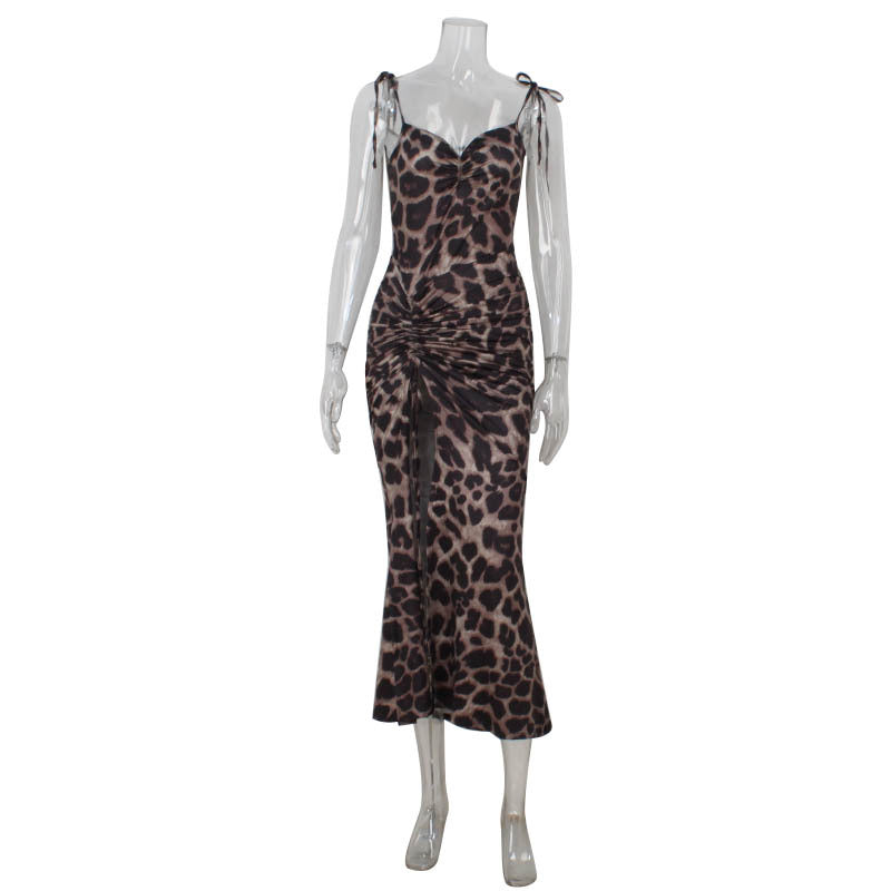 Sexy Leopard Print Printing Slip Dress S Leopard Print