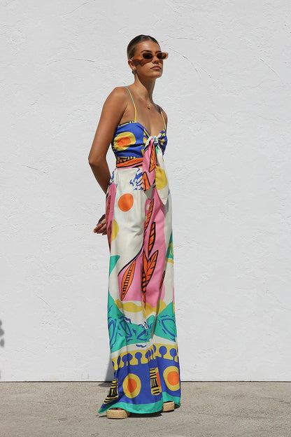 Knotted Straps Wide-Leg Jumpsuit
