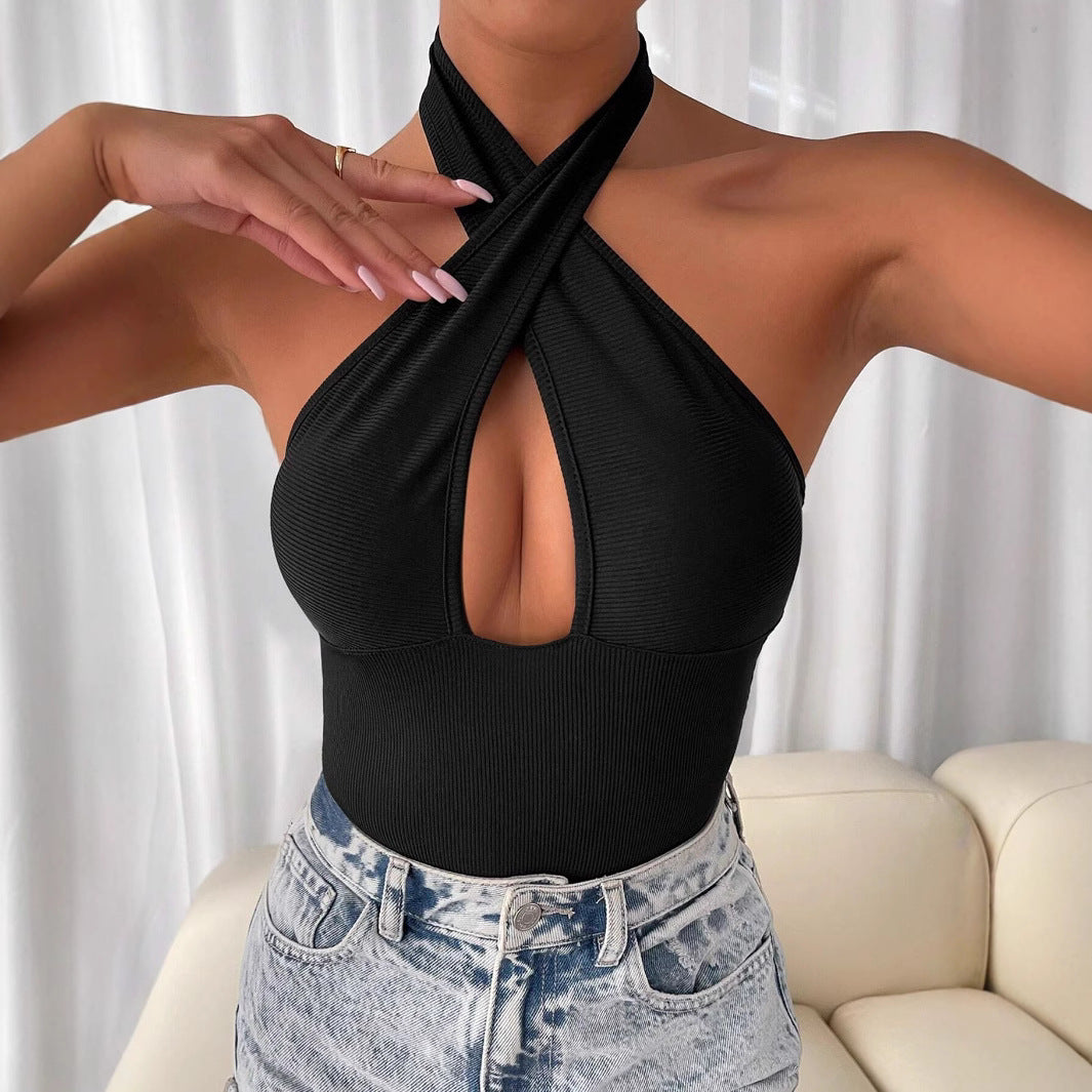 Sexy Backless Halter bodysuit