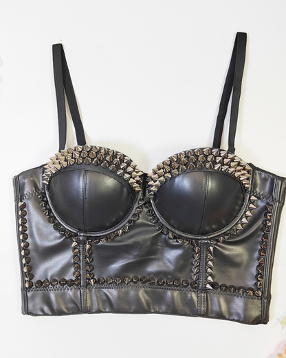 Faux Leather Corset 34/75B Black 