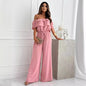 Flattering Off-Shoulder Jumpsuit S Pink
