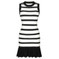 Knitted Slim Fit Figure Flattering Sleeveless Dress S Black