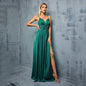 Elegant Green Satin Evening Dress S Green