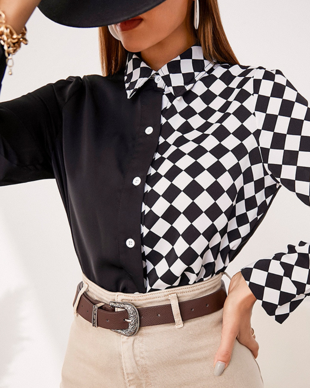 Buckle Stitching Shirt   