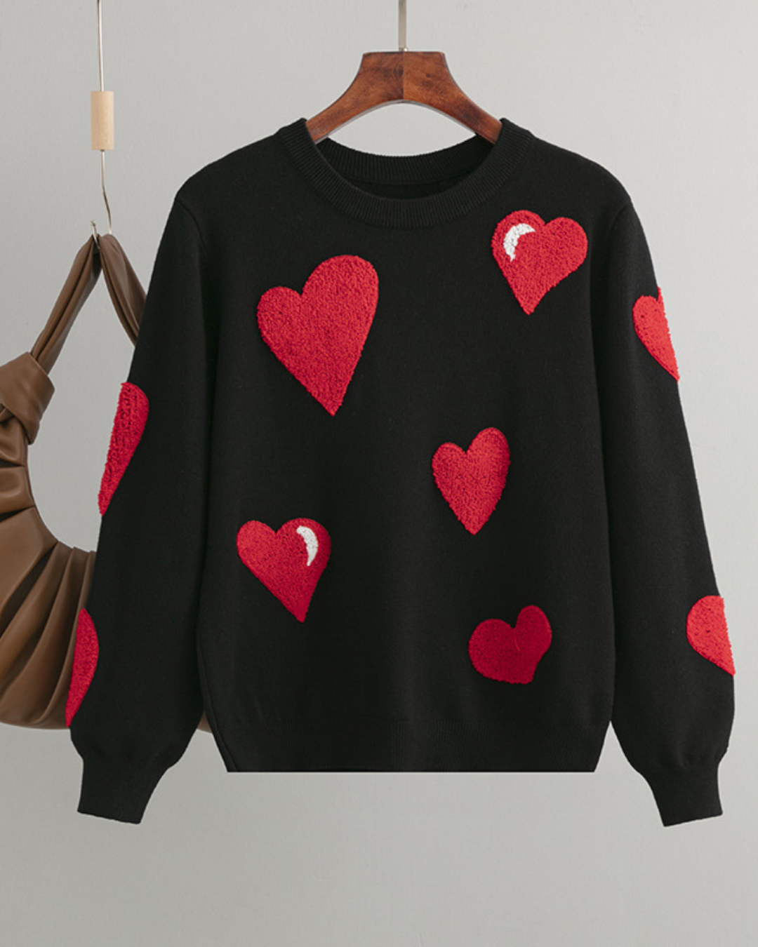 Love Design Pullover Sweater One Size Black 