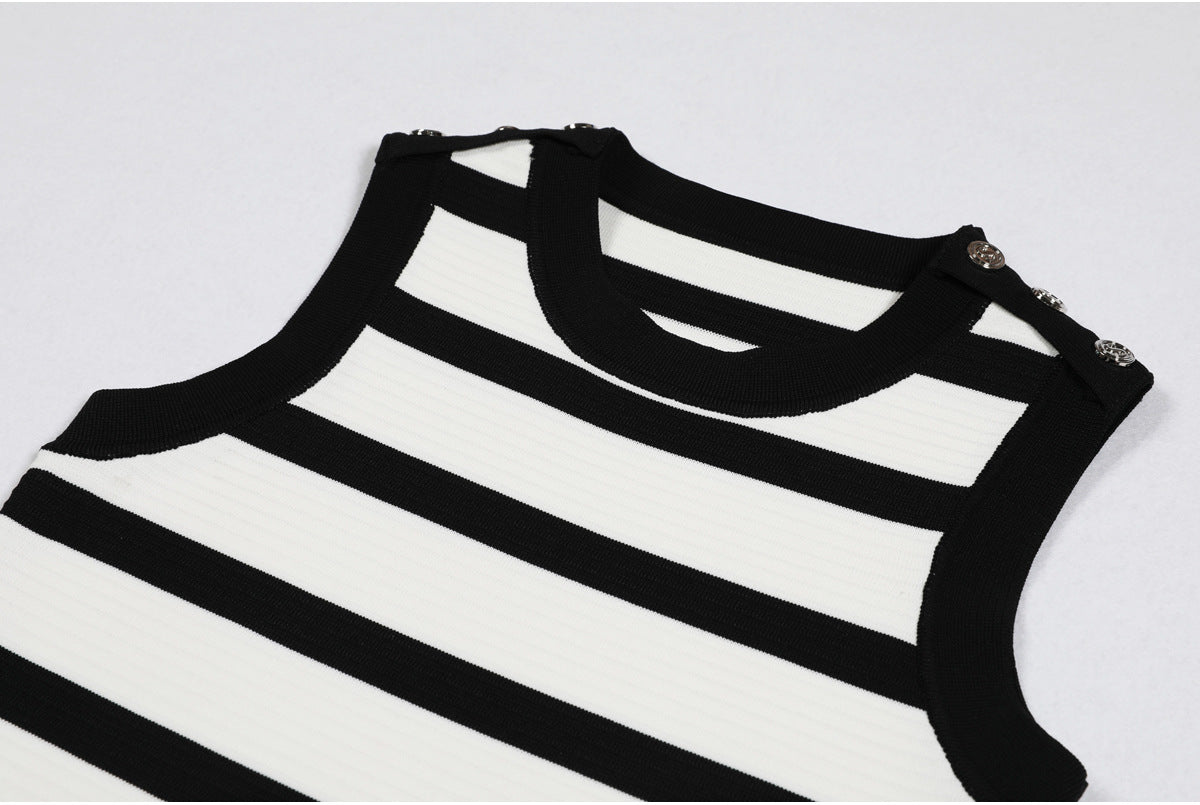 Knitted Slim Fit Figure Flattering Sleeveless Dress