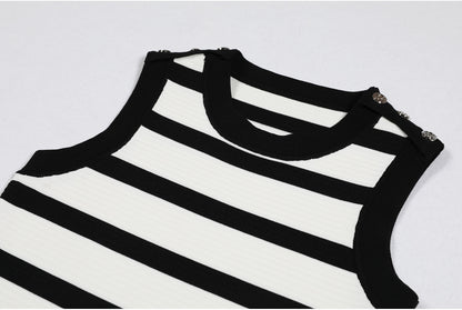 Knitted Slim Fit Figure Flattering Sleeveless Dress