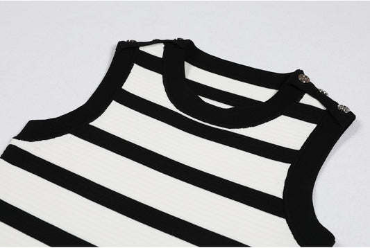 Knitted Slim Fit Figure Flattering Sleeveless Dress