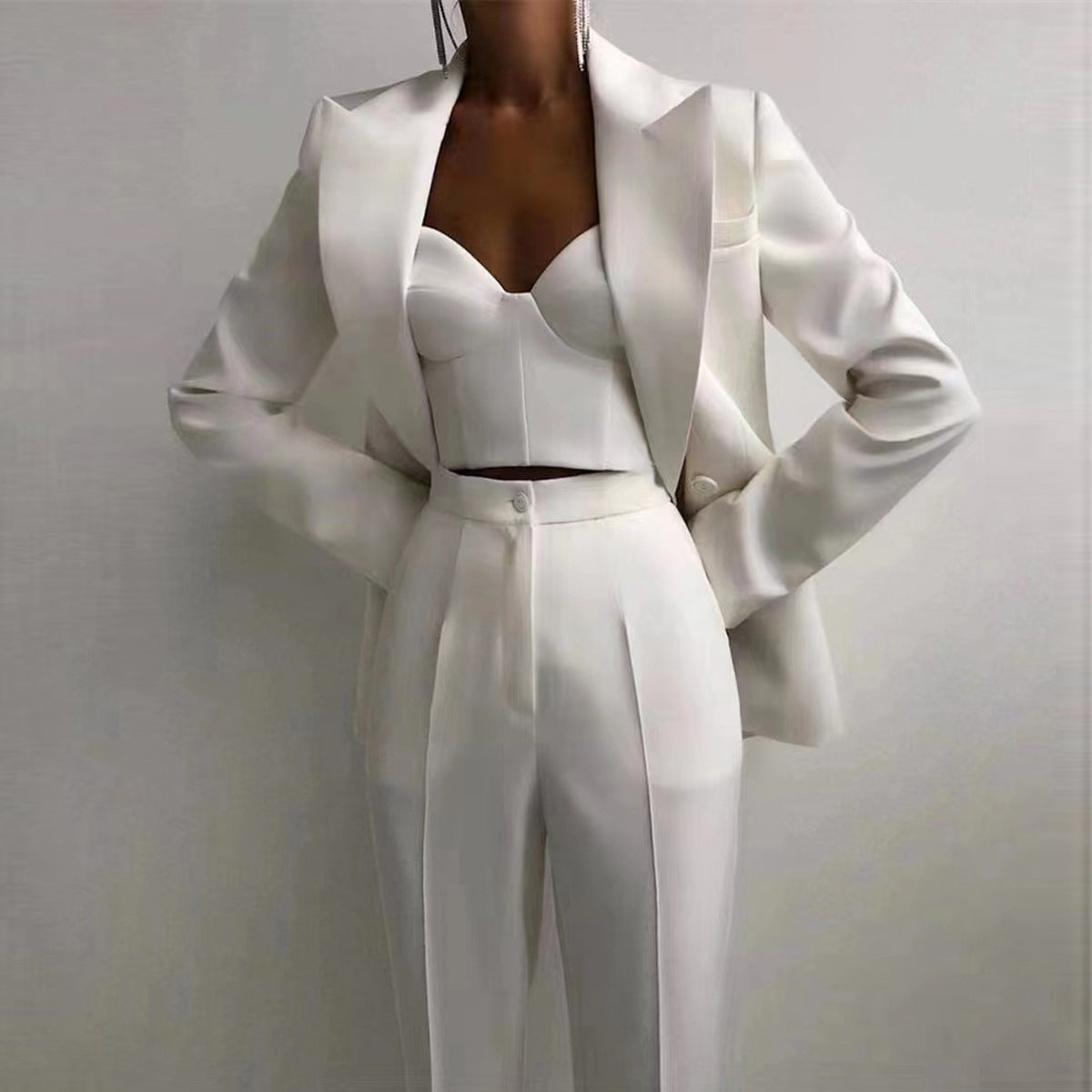 Three-Piece Blazer Set For Women S White