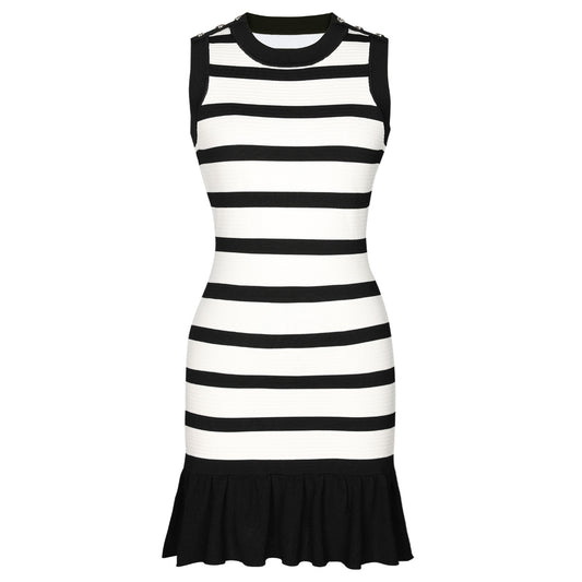 Knitted Slim Fit Figure Flattering Sleeveless Dress