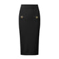 Knitted Cardigan and Skirt Set S Black overskirt