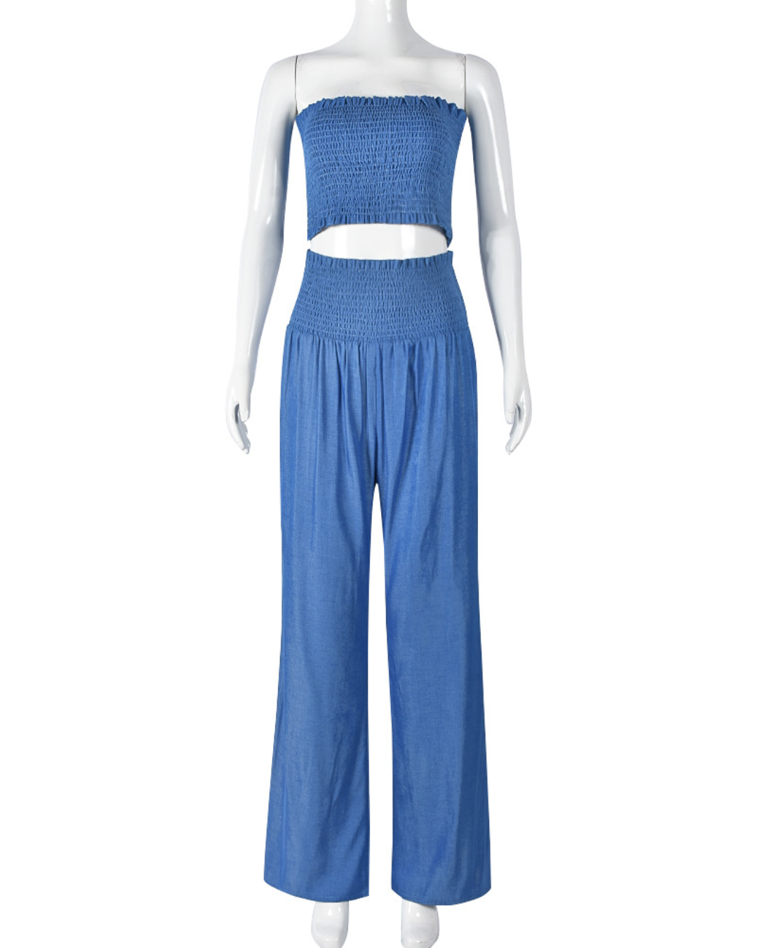 Hollow Cropped Slim Pants Suit   