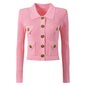 Knitted Cardigan and Skirt Set S Pink Top
