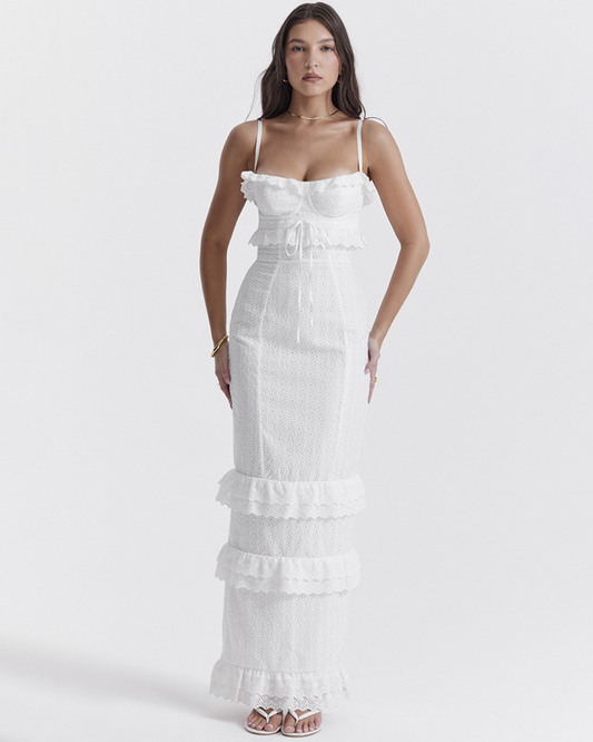 White Crocheted French Dress