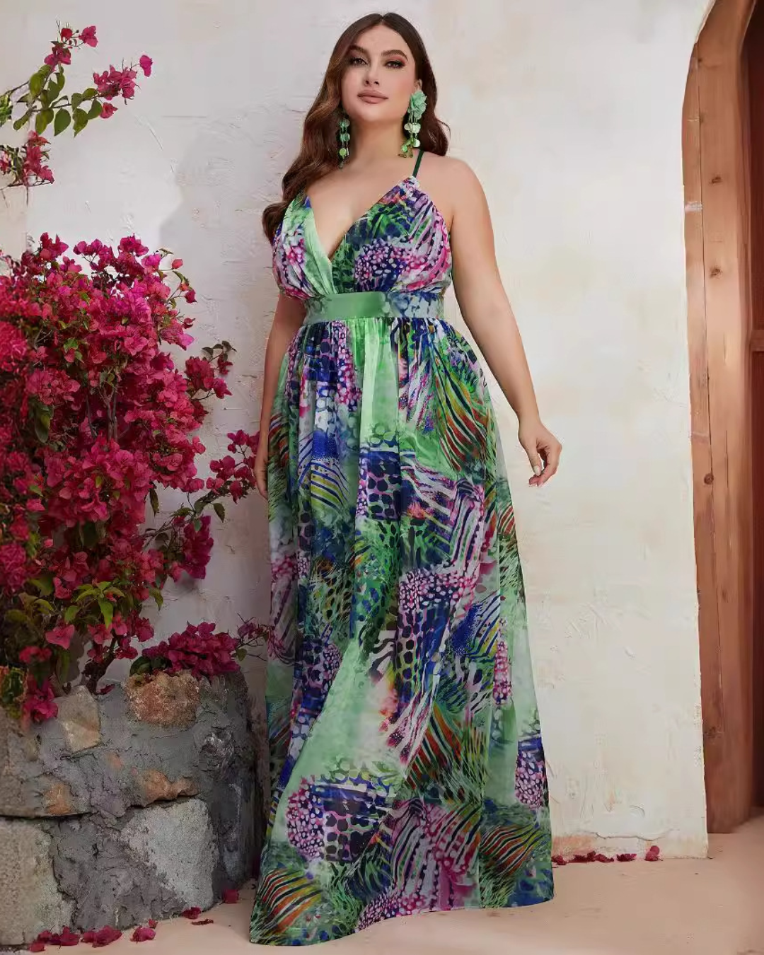 Plus Size Chiffon Sleeveless Maxi Dress   