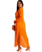 Solid Chiffon Two Piece Set S Orange 