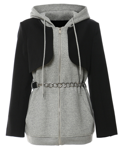 Splicing Chain Hoodie Sweater   