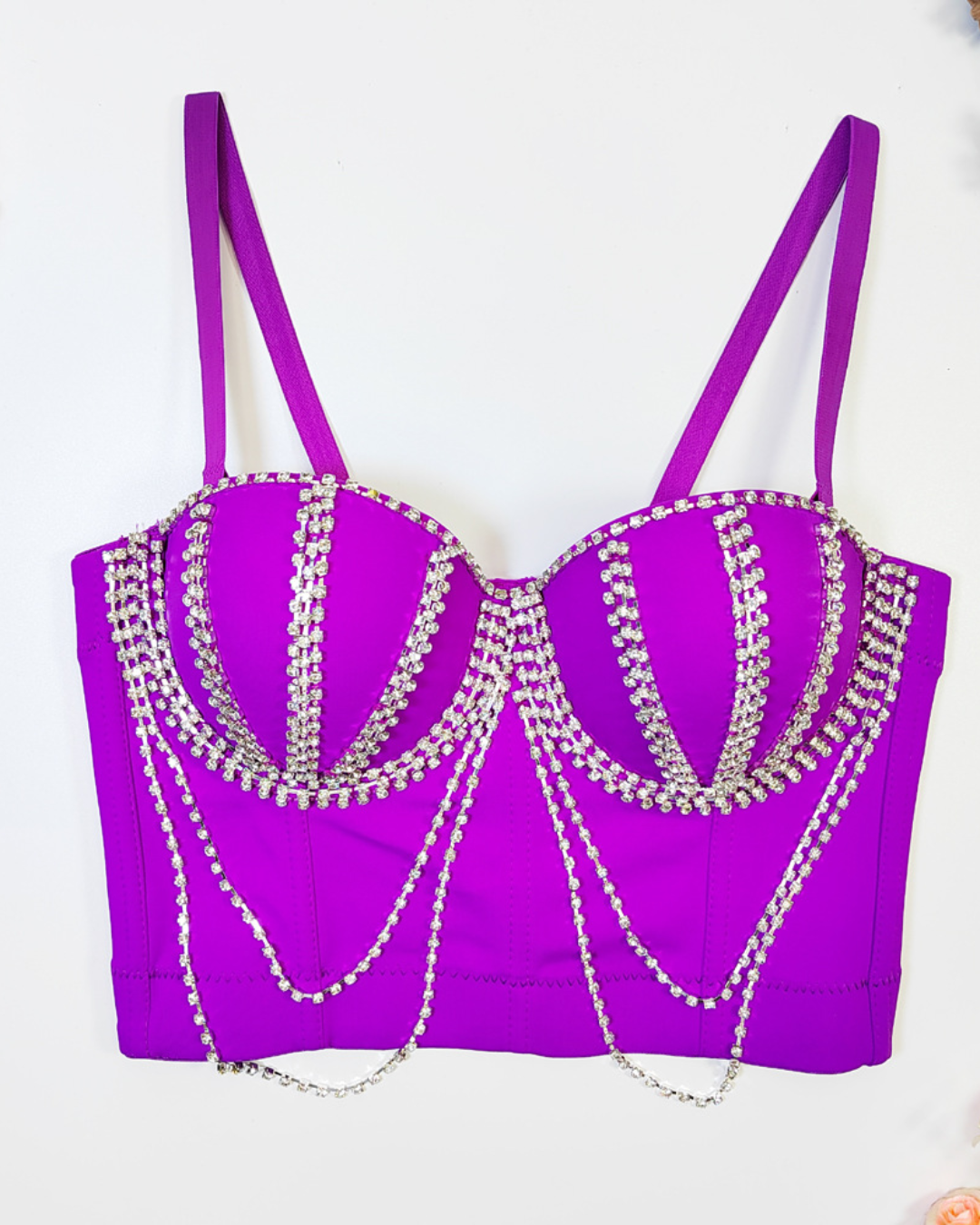Chain Boning Corset M-34/75B Purple 