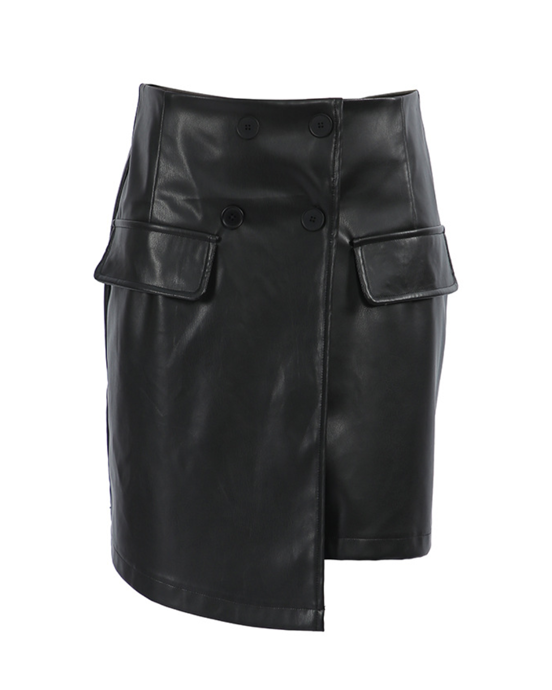 Fleece lined High Waist Leather Skirt   