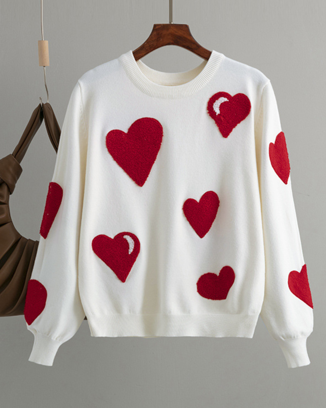 Love Design Pullover Sweater One Size Ivory 