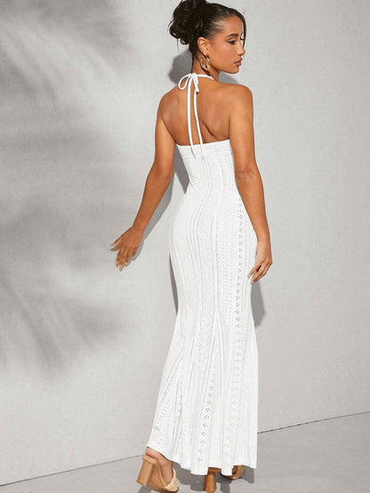 Spring Summer Halter Dress High Waist Slim Fit Elegant Fishtail Dress