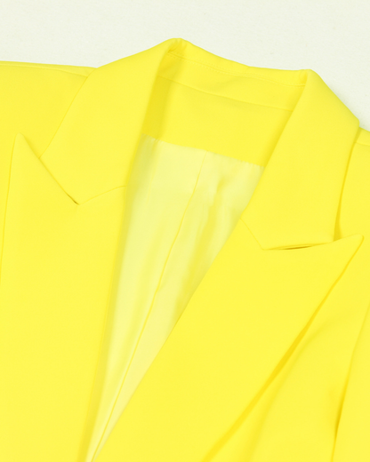 Single Breasted Detachable Feather Blazer   