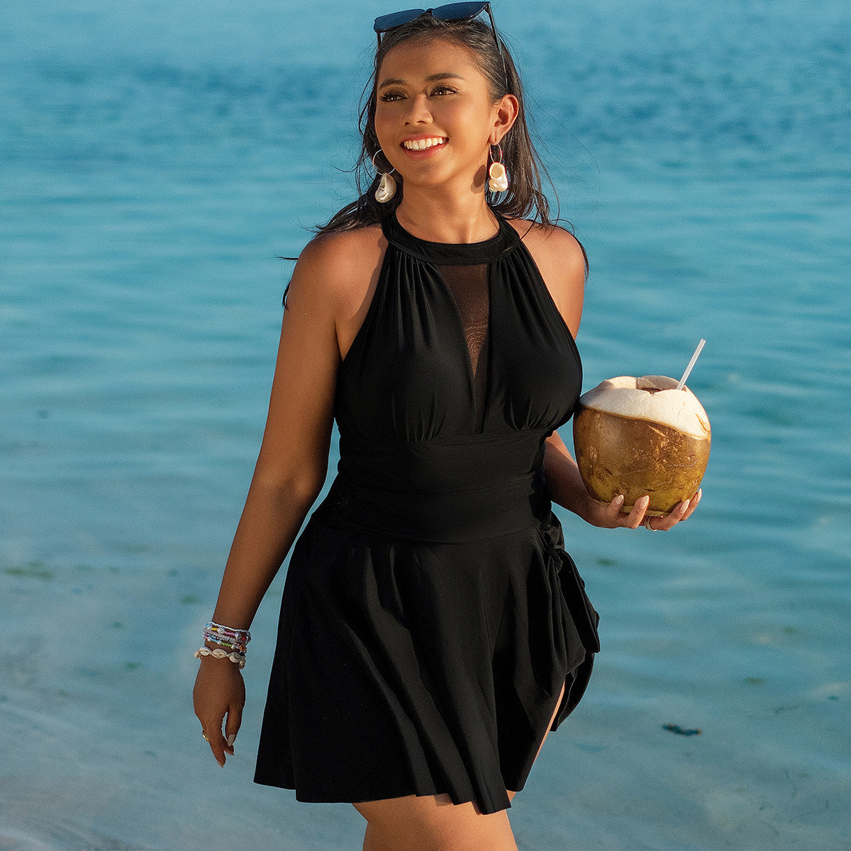 plus Size Swimsuit Women plus Sized plus Size Swimsuit Skirt One Piece Swimsuit Women L Black