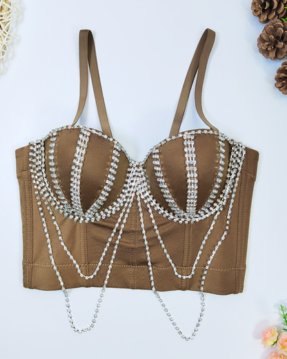 Chain Boning Corset M-34/75B Brown 