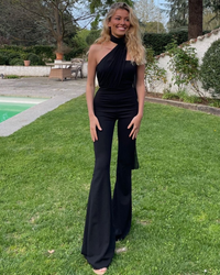 Slim Tube Top Halter Ribbon Jumpsuit