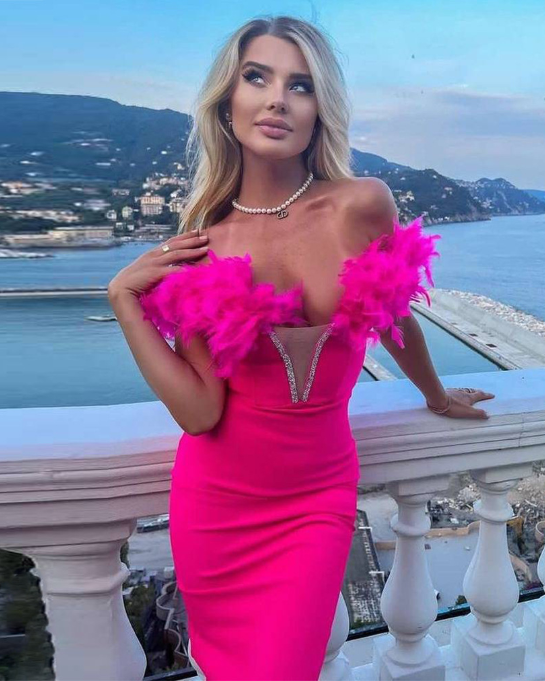 Feather Bandage Sleeveless Dress   
