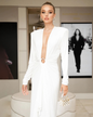 Ring V-Neck Dress XS White 