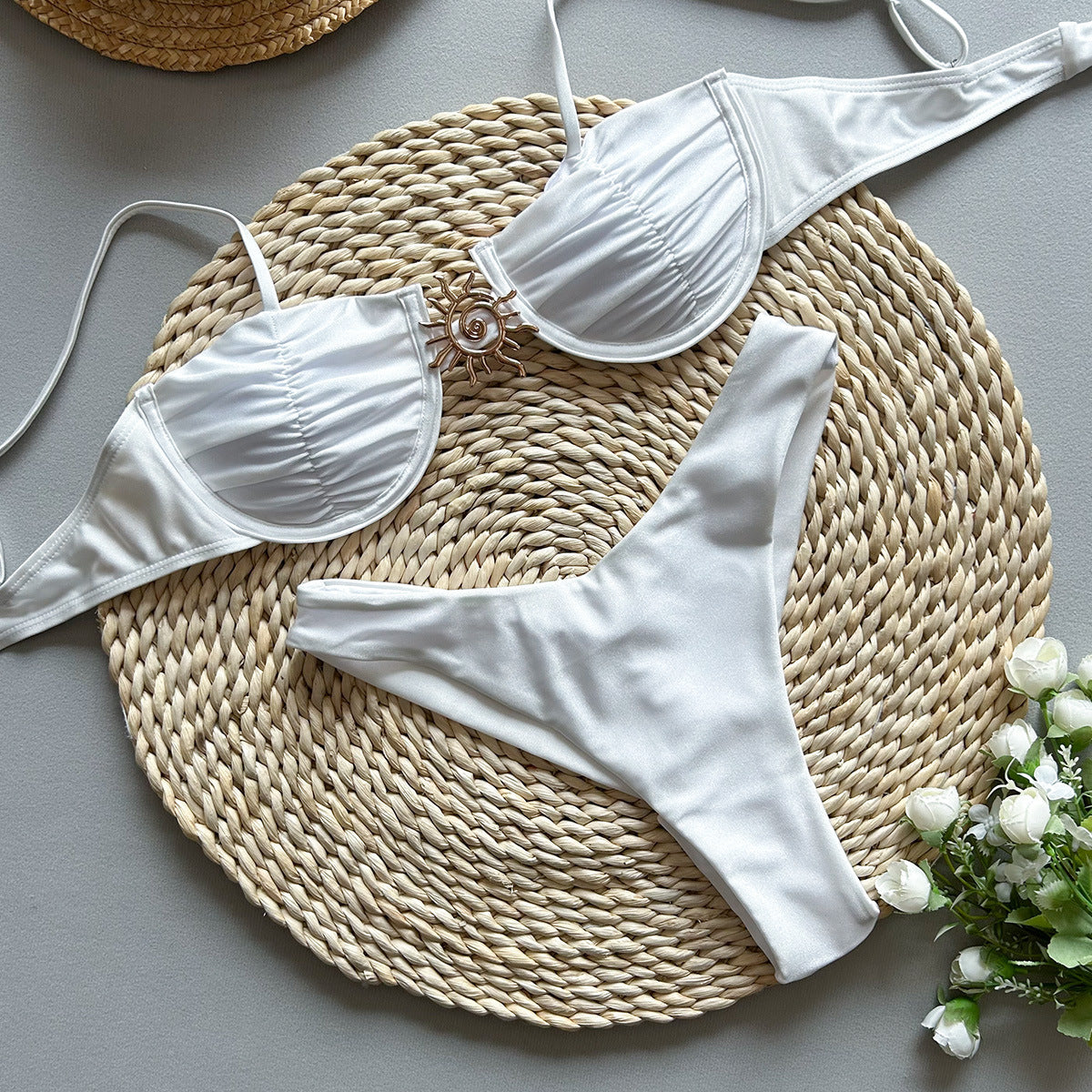 Bikini Sexy Bikini Solid Color Push up Split Women Swimsuit Swimsuit Women