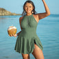plus Size Swimsuit Women plus Sized plus Size Swimsuit Skirt One Piece Swimsuit Women L Army Green