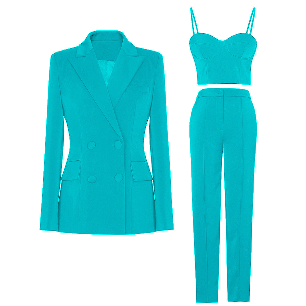 Three-Piece Blazer Set For Women S skyblue